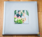 Album de Boda con Tela de Aluminio y Polipiel Blanca
